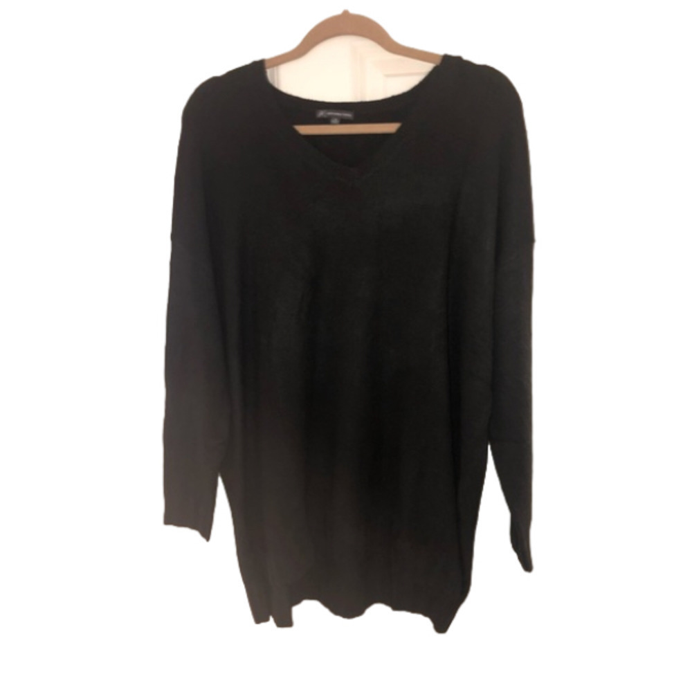 NWOT Adrianna papell ribbed trim V neck tunic sweater - Picture 2 of 5